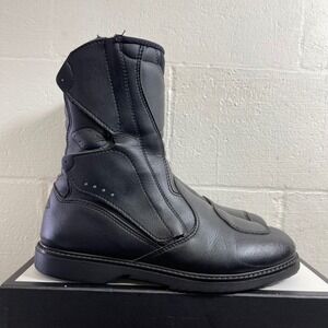 Sidi Men's Black Leather Motorcycle Boots Pull On Strap Men's 10 US/9.5 UK